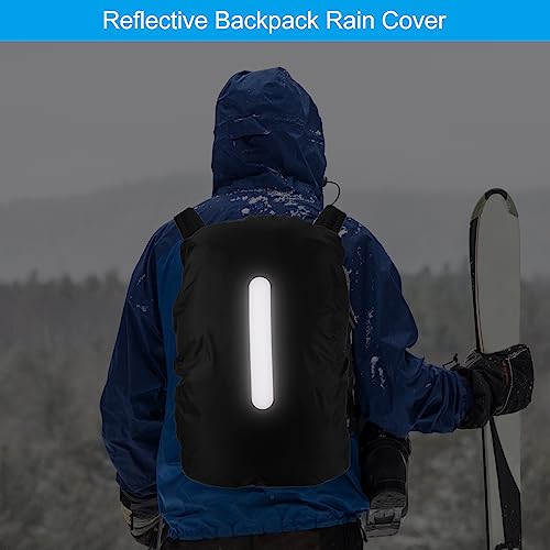 PATIKIL Waterproof Backpack Rain Cover, Non-Slip Backpack Cover with Vertical Reflective Strap Stay Dry for Hiking, Camping, Hunting - color: Black, size: Medium
