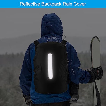 PATIKIL Waterproof Backpack Rain Cover, Non-Slip Backpack Cover with Vertical Reflective Strap Stay Dry for Hiking, Camping, Hunting - color: Black, size: Medium