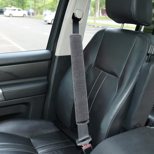 Amooca Soft Faux Fur Universal Fit Seatbelt Cover Car Truck SUV Airplane Seat Belt Shoulder Pad for Carmera Backpack Straps Neck Cushion Protector Extra Long 19.7in Dark Gray - color: Dark Gray, size: 19.7in 1pack