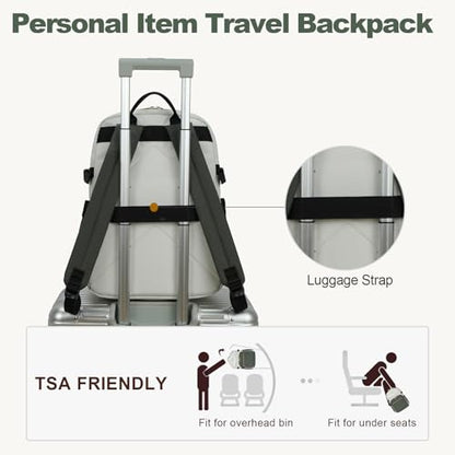 VANKEAN Laptop Backpack for Women (Beige-Army Green, 15.6 Inch) - color: Beige-army Green, size: 15.6 Inch