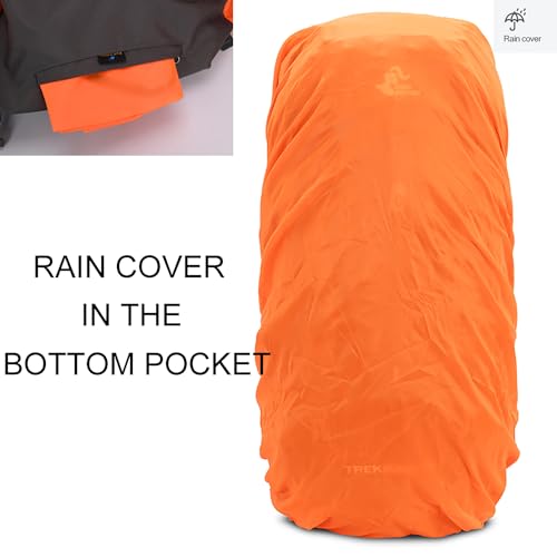 Bseash 60L Hiking Camping Backpack with Rain Cover, Waterproof Large Capacity Outdoor Sport Travel Daypack Climbing Touring (Blue Green) - color: Blue Green