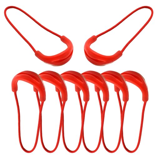 20pcs Colorful Zipper Pulls Replacement, Nylon Cord Zipper Tab for Jackets, Handbags, Luggage, Boots, Multiple Colors Available (Red) - color: Red