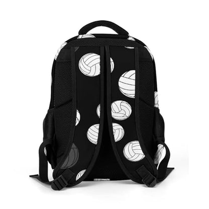 Backpack Volleyball Black And White, Lightweight Water Resistant Casual Daypack for Travel Commute and Hiking - color: Pattern (353)