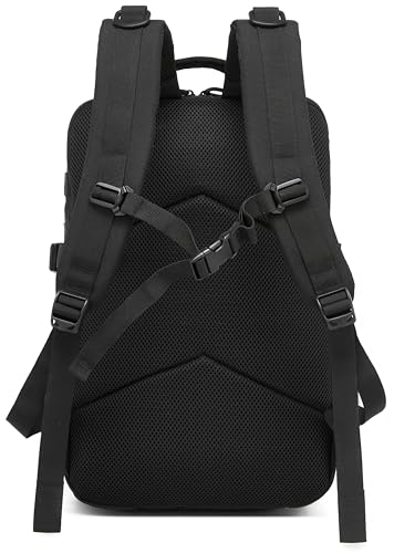 Wotony Military Tactical Backpack for Men Waterproof Daypack 3 Day Assault Pack Laser-Cut MOLLE Webbing Design with Water Bottle Holder Black Small Tactical Assault Bag (Black, 30L) - color: Black, size: 30L