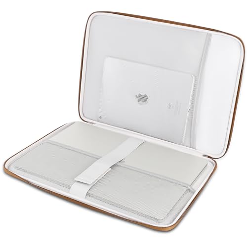 DOMISO 17 inch Laptop Sleeve Protective Case Cover Compatible with 17-17.3 inch HP Dell ASUS Lenovo Chromebook,Waterproof Computer Cases Bag with Handle,Caramel - color: Caramel, size: 17 inch