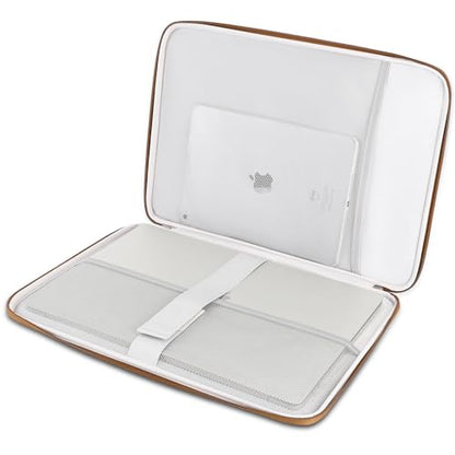 DOMISO 17 inch Laptop Sleeve Protective Case Cover Compatible with 17-17.3 inch HP Dell ASUS Lenovo Chromebook,Waterproof Computer Cases Bag with Handle,Caramel - color: Caramel, size: 17 inch