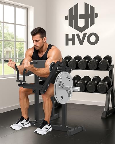 HVO Bicep Tricep Curl Machine Preacher: Curl Bench 2 in 1 Arm Curl and Tricep Extension Machine for Home Gym Workout - style: Black Bicep Tricep Curl Machine