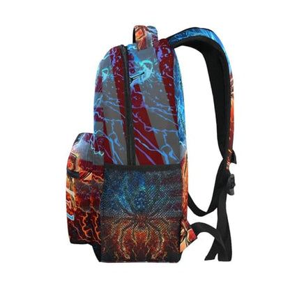 susiyo Custom Name Backpack Personalized School Bookbag Red and Blue Lightning Spider Lightweight College Back Pack Travel Camping Casual Daypack for Teens Girls Boys Women Men - color: Custom Spider