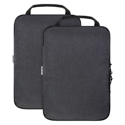 Compression Packing Cubes for Travel Accessories, 2 Set Compression Bags Travel Cubes for Packing Suitcase Luggage Organizer Bags Set, Black