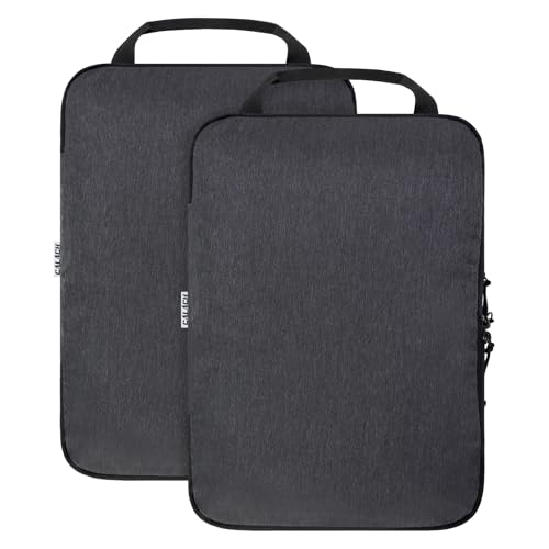 Compression Packing Cubes for Travel Accessories, 2 Set Compression Bags Travel Cubes for Packing Suitcase Luggage Organizer Bags Set, Black
