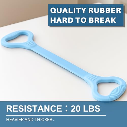 LEZER Figure 8 Resistance Band, Fitness Elastic Rope, Execrise Workout for Arm, Back, Chest and Shoulder, Yoga, Pilates, Stretching, Physical Therapy Equipment - style: Blue；20 lbs