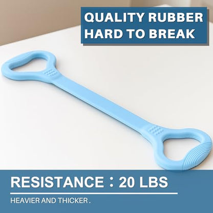 LEZER Figure 8 Resistance Band, Fitness Elastic Rope, Execrise Workout for Arm, Back, Chest and Shoulder, Yoga, Pilates, Stretching, Physical Therapy Equipment - style: Blue；20 lbs