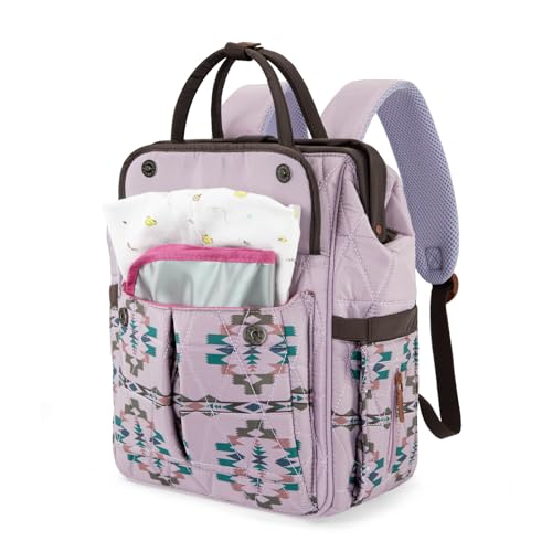 Montana West Wrangler Aztec Diaper Bag Backpack Western Backpacks for Moms Baby Essentials Bag with Twist-Lock Closure, Insulated Pockets, Portable Changing Pad, Stroller Straps, Pacifier Case - color: Aztec Purple