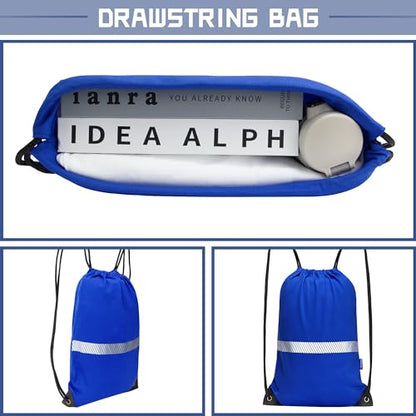 AYKRM Customized Blue Drawstring Backpack Bag work Sackpack logo - color: Blue-logo