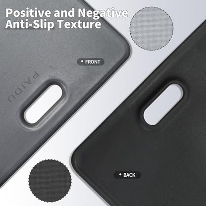 PAIDU Yoga Knee Pad - 1 Inch Thick with Extra Cushioning, Pain-Free for Knees, Elbows, Wrists and Back | Foldable and Multi-Functional, Suitable for Home Gym, Pilates, Plank, Abdominal Training Fitness Mat - color: Grey + Black