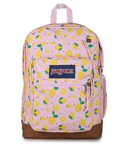 JanSport Cool Backpack with 15-inch Laptop Sleeve, Large Computer Bag Rucksack with 2 Compartments, Ergonomic Straps, Lemonade Stand - color: Lemonade Stand Pink Ice/Yellow/Green