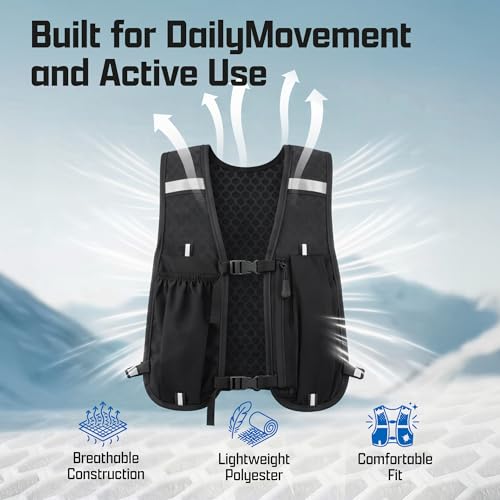 Tomum Running Vest for Women Men - Hydration Backpack Water Bottle Runner Vest for Hiking Trail Run Marathon Jogging - Lightweight Reflective Runners Vests Water Bag Back Pack with Phone Pocket