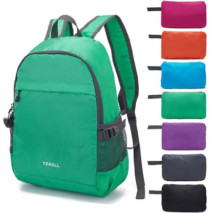 YZAOLL 20L Small Hiking Backpack Lightweight Day Packs, Packable Backpack for Women Men Travel Camping Vacation,LQing - color: A-20l-qing