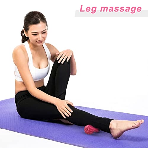 SELEWARE Peanut Massage Ball, Peanut Double Lacrosse Massage Roller Ball for Back Neck Shoulder Spine Legs Hips, Deep Tissue Peanut Roller Ball Trigger Point Muscle Massage Ball, Pink - color: Pink