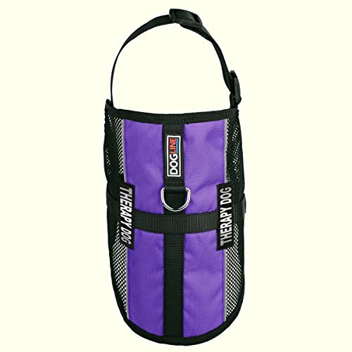 Dogline MaxAire Multi-Purpose Mesh Vest for Dogs and 2 Removable Therapy Dog Patches, Small, Purple - color: Purple, size: Girth 13 by 16"