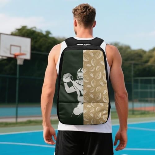 Basketball Backpack With Separate Ball Compartment And Shoes Fit Basketball Volleyball Football - color: Rugby Player