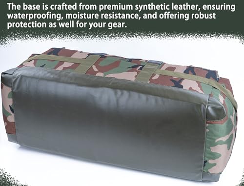Large Military Duffle Bag Backpack Tactical Field Gear Equipment Duffel Bag Army Deployment Bag 85L - color: DW Camo