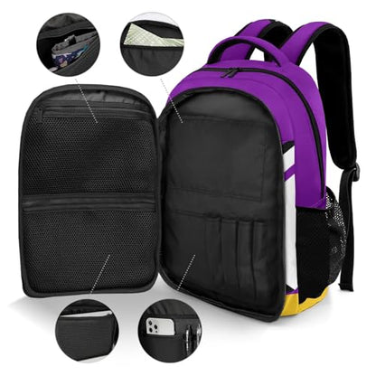 Purple Gold Volleyball Shoulder Backpack Bag for Sports Camping Hiking Travelling - color: Muilti 12