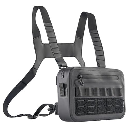 WILD HEART Sports Chest Bag for Men Women Comepletely Waterproof Tactical Chest Pack Multifunction Motorcycle bag for Outdoor Activities