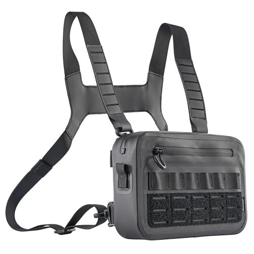 WILD HEART Sports Chest Bag for Men Women Comepletely Waterproof Tactical Chest Pack Multifunction Motorcycle bag for Outdoor Activities