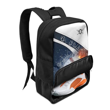 Boxing Dart Lightning Karate Baseball Sport Backpack Shoe Compartment Equipment Bags Gym Teenager Inner Pocket School Ball (Baseball Design) - color: Baseball Design