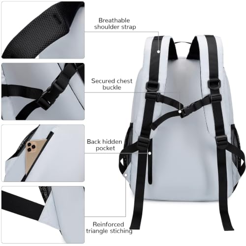 Lohol Casual Backpack for Teen Boys Girls, Water Resistant Daypack with Anti Theft Pocket for Travel School (Grey) - color: Grey