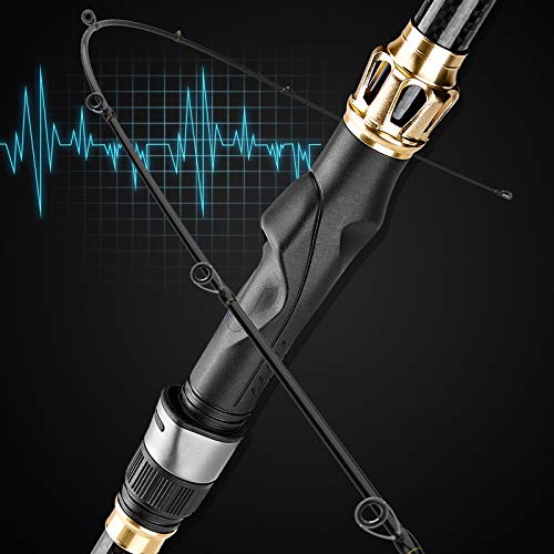 PLUSINNO Fishing Rod and Reel Combo, Telescopic Fishing Pole Kit with Spinning Reel, Tackle Box, Fishing Lures and Travel Carrying Bag, Fishing Gear Gifts for Men - color: Elite Hunter Single Fishing Rod(No Reel &Lure), size: 2.4M 7.87FT