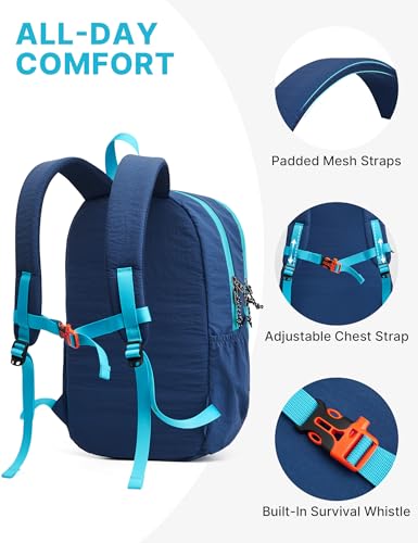 G4Free 15L Hiking Backpack Lightweight Small Daypack for Women Men - color: Blue