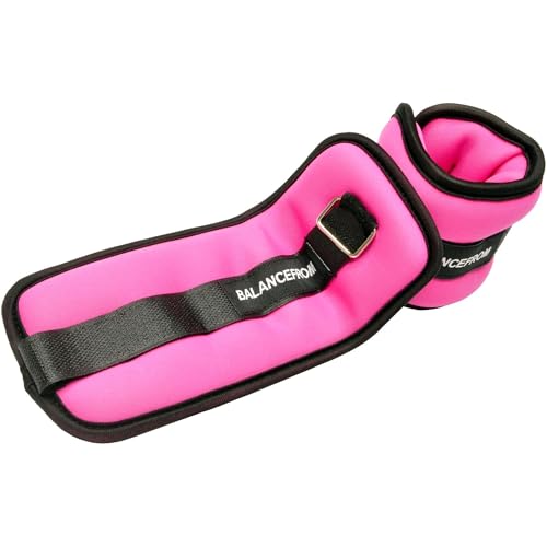 Fitvids Fully Adjustable Ankle Wrist Arm Leg Weights, 1-20LBS, Multiple Options - style: 1 lbs each (2-lb pair), Pink