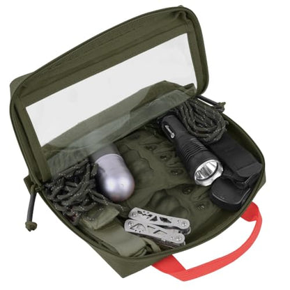 KRYDEX Clear Top Insert Bag with Hook Panel Tactical Packing Cube Travel Organizer Bag (Large-RG) - color: Large-RG