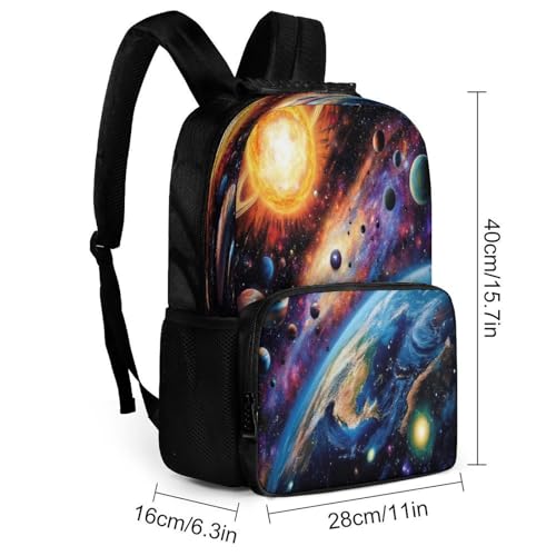 Supdreamc Shoulder Book Bags Polyester Multipurpose Anti-Theft Trippy Outer Space Planet Art Carry On Bag Large Capacity Travel Hiking Camping Rucksack - color: Pattern 433