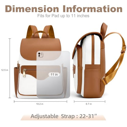 SYTRAH Mini Backpack Purse for Women, Causal Small Backpack with Built-in RFID Wallet & 11" Tablet Sleeve, Stylish Travel Daypack for Daily Beige Brown - color: Beige Brown