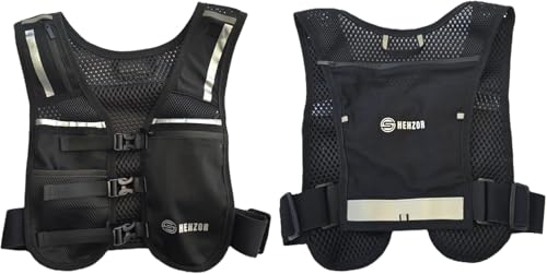 SHEHZOR Hydration Running Vest + 500ml Soft Flask | 9-Pocket Zero-Bounce Trail Running Backpack | Breathable Mesh Tactical Chest Rig for Marathons, Hiking | Unisex Adjustable