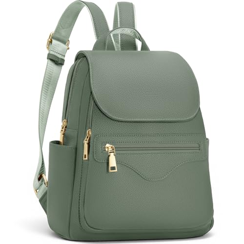 SYTRAH Mini Backpack Purse for Women, Causal Small Backpack with Built-in RFID Wallet & 11" Tablet Sleeve, Stylish Travel Daypack for Daily Green - color: Green