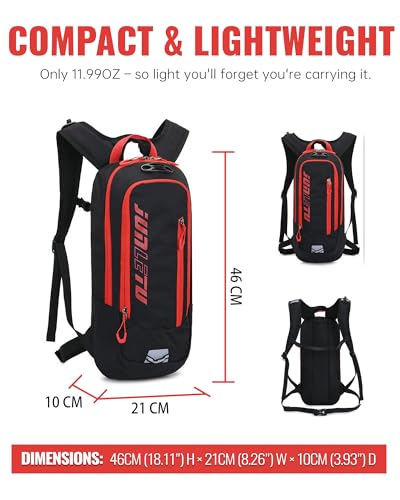 Croogo Hydration Packs,Hydration Backpack with 2L Hydration Bladder,Bicycle Daypack Waterproof Breathable Bag for Climbing - color: Ot04-black/Red-sd