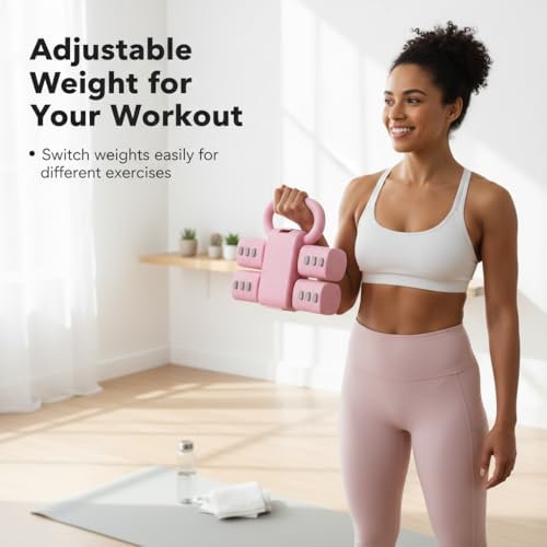 Adjustable Dumbbell Set of 2, 4 in 1 Free Weights for Women with Fast Adjustment, Home Gym & Outdoor Exercise Training, Includes 2.2lb 3.3lb 4.4lb 5.5lb Hand Weights, Compatible with Kettlebells - color: Green