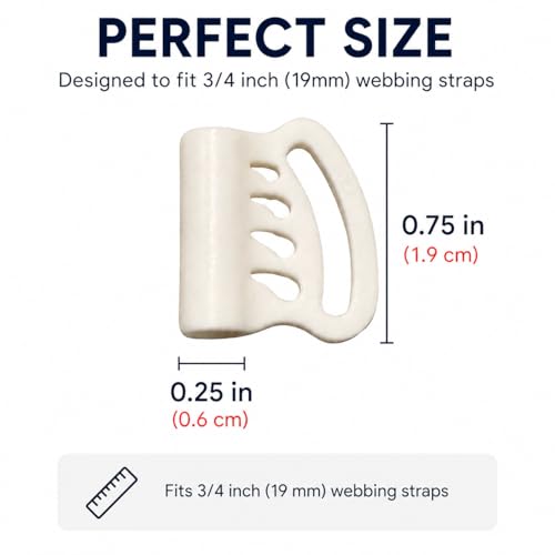 3/4 Inch Sternum Strap Sliders 24 Pack, Beige Backpack Chest Strap Adjusters, Sternum Strap Adjuster Buckles for 3/4" Webbing, Replacement Hardware for Hiking Bags, Packs & Outdoor Gear