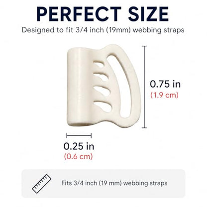 3/4 Inch Sternum Strap Sliders 24 Pack, Beige Backpack Chest Strap Adjusters, Sternum Strap Adjuster Buckles for 3/4" Webbing, Replacement Hardware for Hiking Bags, Packs & Outdoor Gear