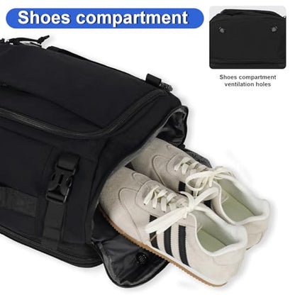 Carry On Travel Backpack with Shoe Compartment Flight Approved Laptop Backpack Expandable Work Business Backpack for Women Men Casual Daypack, Black - color: Black, style: A
