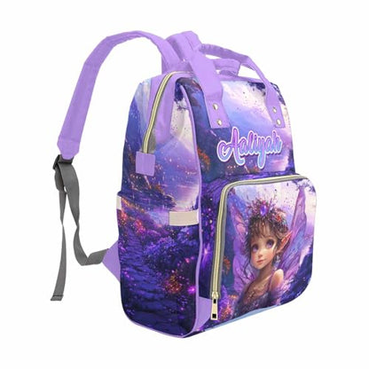 Newcos Customized Baby Diaper Bag with Name, Personalized Diaper Backpacks with Water Bottle for Newborn Baby, Custom Name Nursing Tote Mommy Bags for New Mom Women Wife Travel Christmas Purple - color: Patten 03