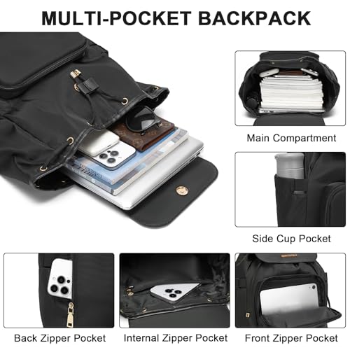 seyfocnia Gym Backpack for Women, Gym Bag with Shoe Compartment Lightweight Travel Workout Sports Backpack Womens Black