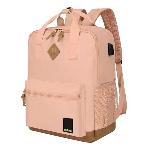 Goloni Small Carry On Travel Backpack with USB Charging Port, Lightweight Water Resistant Mini Carry-on Backpack for Men Women, Compact Personal Everyday Backpack,Pink - color: Pink
