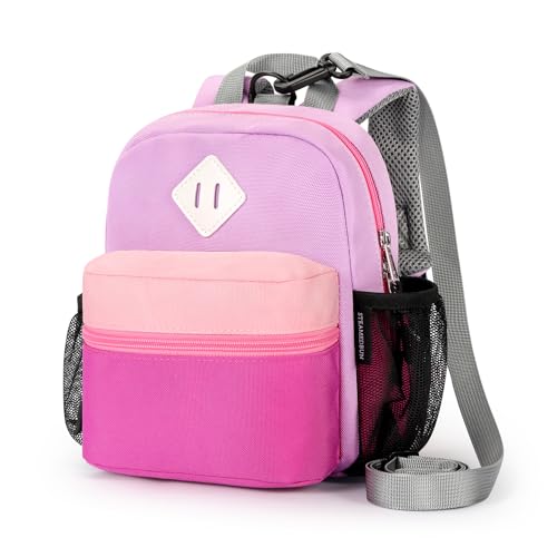 STEAMEDBUN Toddler Backpack Leash for 1-3: Backpack with Leash for Boys Girls - Anti-Lost Harness Backpack for Walking - color: Taro Purple& Pink, size: Leash - 9.5"H