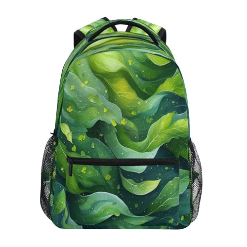 Laptop Backpack for Men and Women Waterproof Personal Backpack with Chest Strap for College Work Spinach Landscape Style - color: Multicolor09