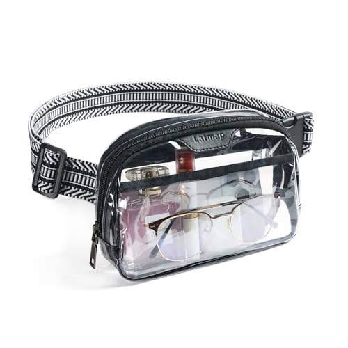 LATMAP Clear Bag for Stadium Events, Clear Purse for Women Stadium Crossbody Bag, Transparent Bag for Concerts Sports - color: Small Size-Guitar Black